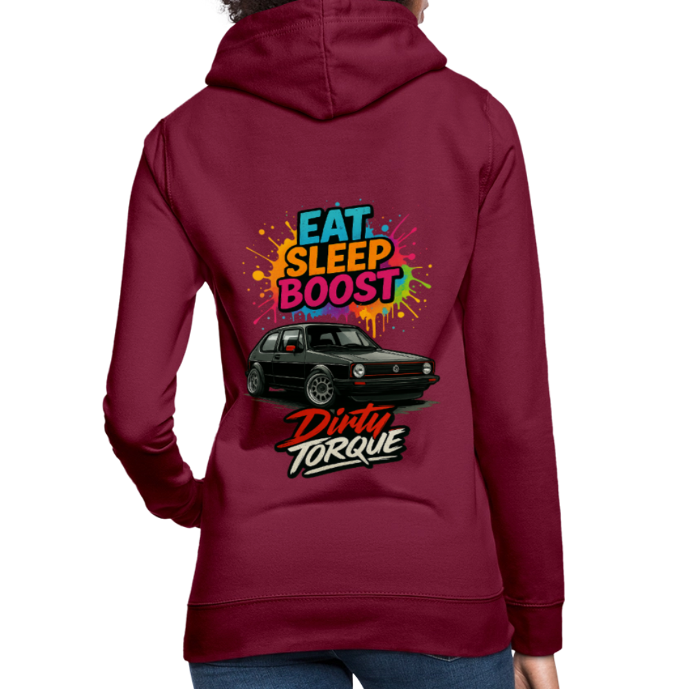 DirtyTorque Eat Sleep Boost Frauen Hoodie - Bordeaux