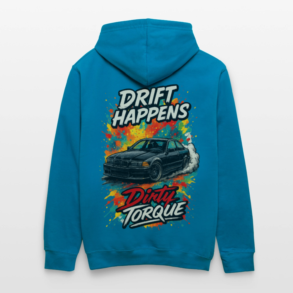 DirtyTorque E36 Drift  Premium Hoodie Unisex - Pfauenblau/Grau meliert