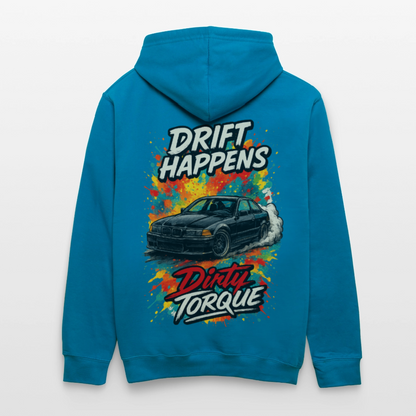 DirtyTorque E36 Drift  Premium Hoodie Unisex - Pfauenblau/Grau meliert