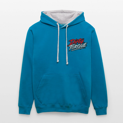 DirtyTorque E36 Drift  Premium Hoodie Unisex - Pfauenblau/Grau meliert