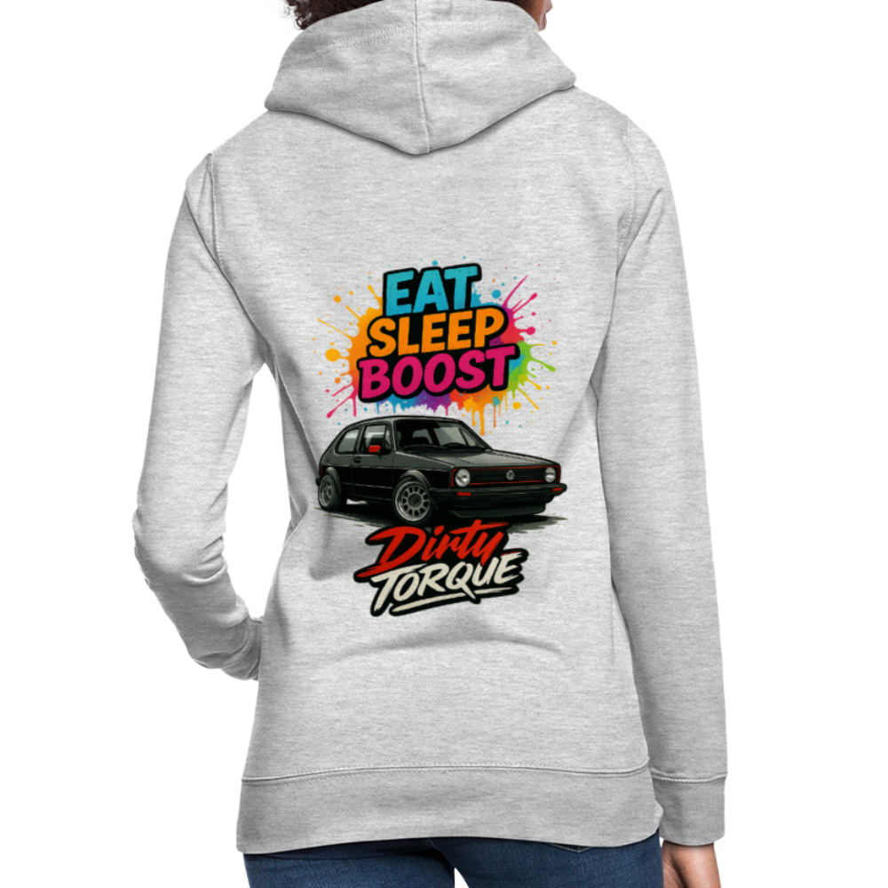 DirtyTorque Eat Sleep Boost Frauen Hoodie - Hellgrau meliert