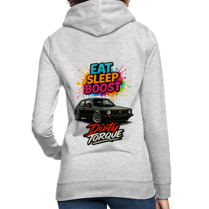 DirtyTorque Eat Sleep Boost Frauen Hoodie - Hellgrau meliert