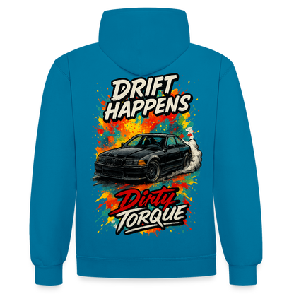 DirtyTorque E36 Drift  Premium Hoodie Unisex - Pfauenblau/Grau meliert