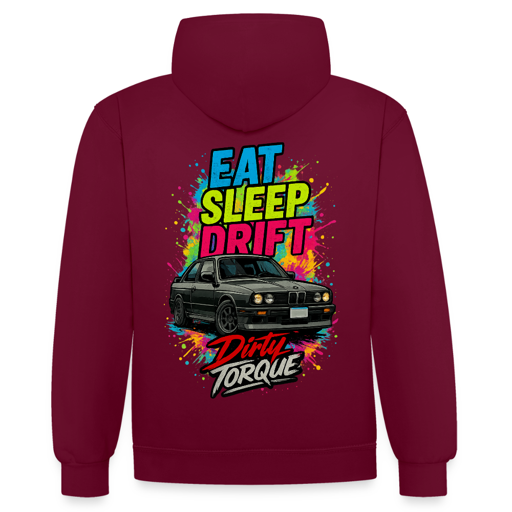 DirtyTorque Eat Sleep Drift  Premium Hoodie Unisex - Weinrot/Anthrazit