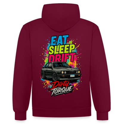 DirtyTorque Eat Sleep Drift  Premium Hoodie Unisex - Weinrot/Anthrazit