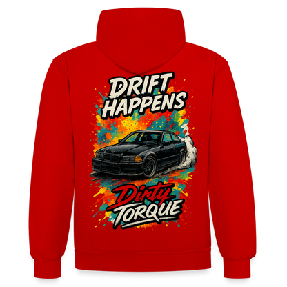DirtyTorque E36 Drift  Premium Hoodie Unisex - Rot/Weiß