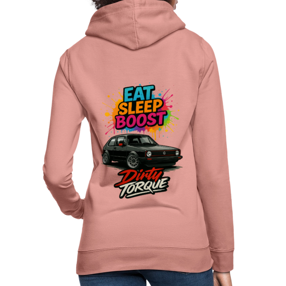 DirtyTorque Eat Sleep Boost Frauen Hoodie - Altrosa