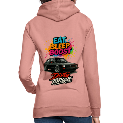 DirtyTorque Eat Sleep Boost Frauen Hoodie - Altrosa