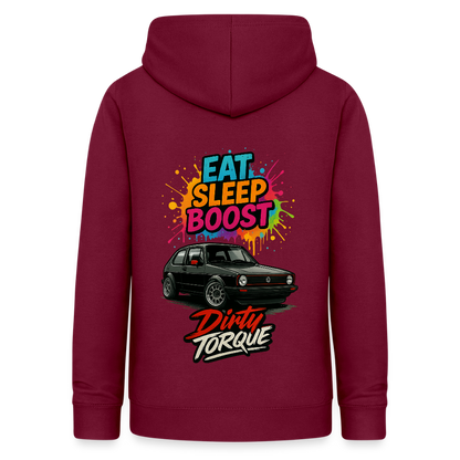 DirtyTorque Eat Sleep Boost Frauen Hoodie - Bordeaux