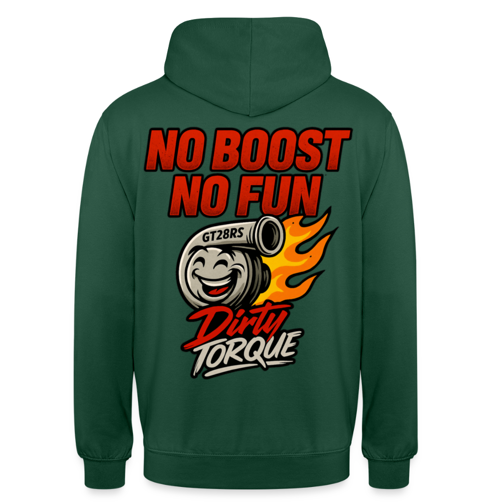 DirtyTorque No Boost No Fun Hoodie Unisex - Flaschengrün