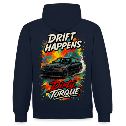 DirtyTorque E36 Drift  Premium Hoodie Unisex - Navy/Rot