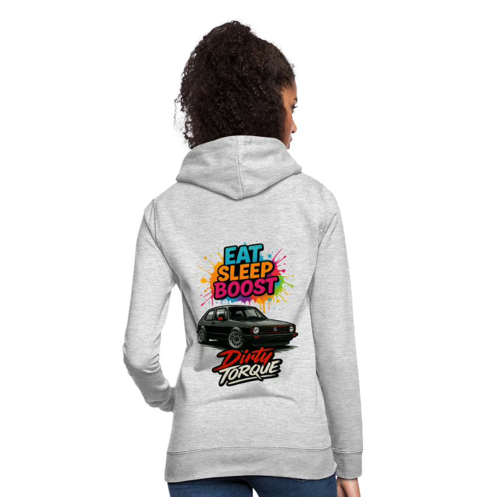 DirtyTorque Eat Sleep Boost Frauen Hoodie - Hellgrau meliert
