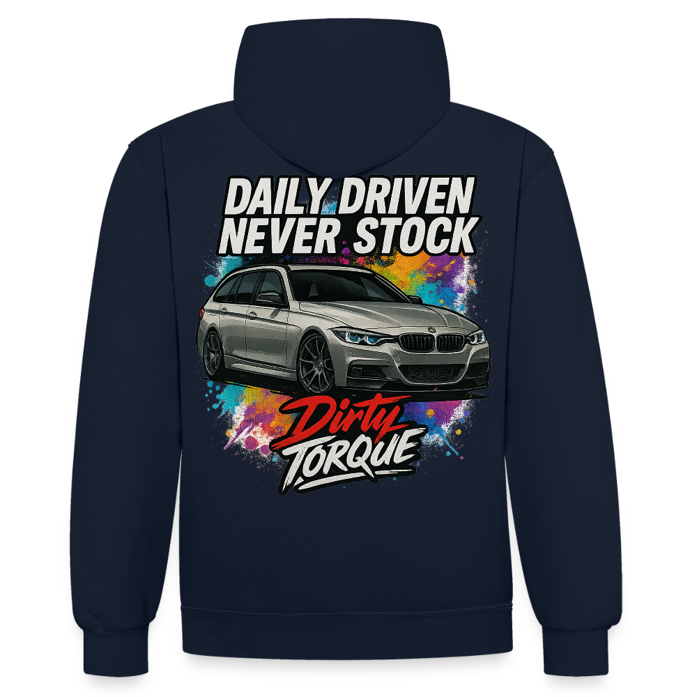 DirtyTorque Daily  Premium Hoodie Unisex - Navy/Grau meliert