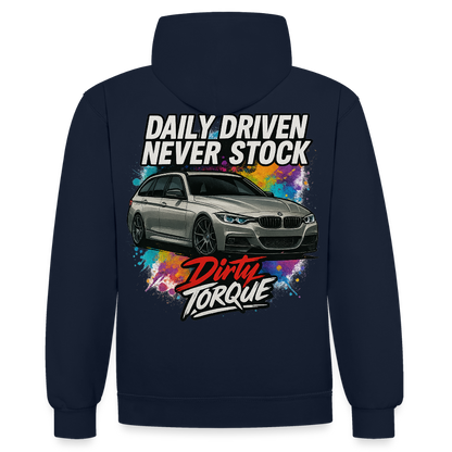 DirtyTorque Daily  Premium Hoodie Unisex - Navy/Grau meliert