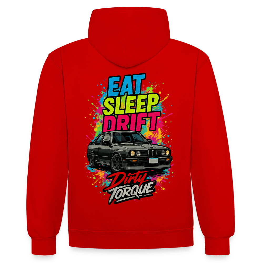 DirtyTorque Eat Sleep Drift  Premium Hoodie Unisex - Rot/Weiß