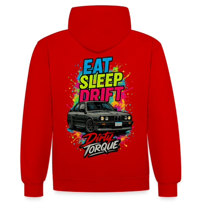 DirtyTorque Eat Sleep Drift  Premium Hoodie Unisex - Rot/Weiß