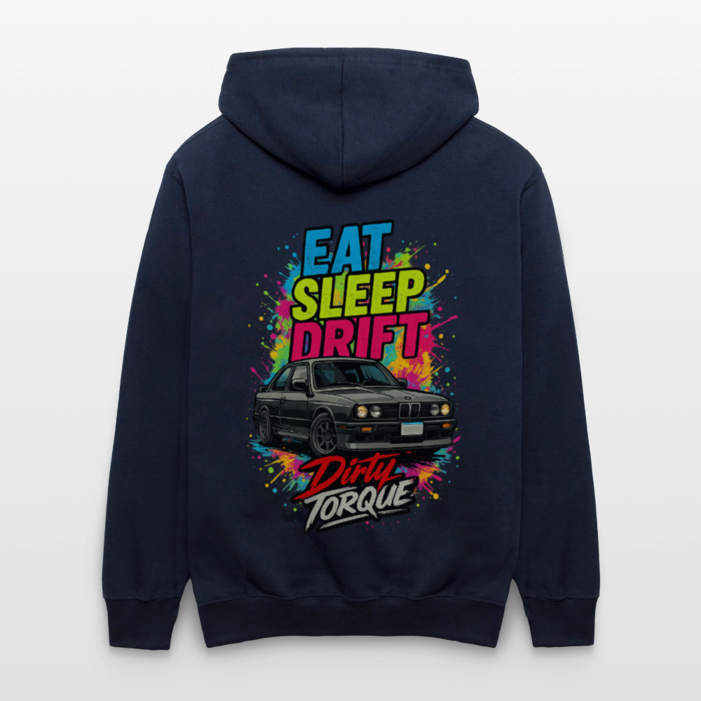 DirtyTorque Eat Sleep Drift  Premium Hoodie Unisex - Navy/Grau meliert