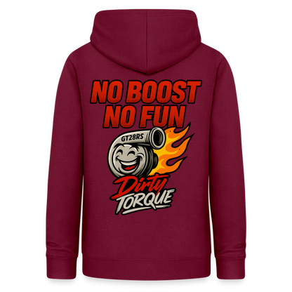 DirtyTorque No Boost No Fun Hoodie Women - Bordeaux