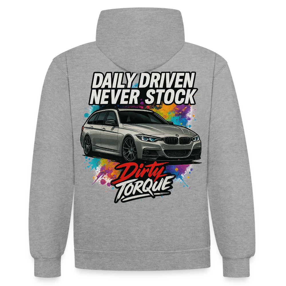 DirtyTorque Daily  Premium Hoodie Unisex - Grau meliert/Navy