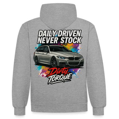 DirtyTorque Daily  Premium Hoodie Unisex - Grau meliert/Navy
