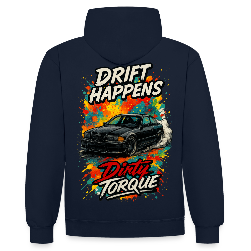 DirtyTorque E36 Drift  Premium Hoodie Unisex - Navy/Grau meliert