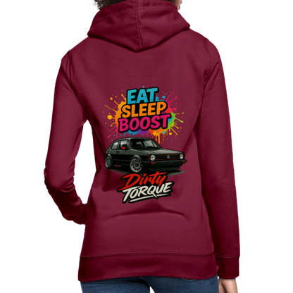 DirtyTorque Eat Sleep Boost Frauen Hoodie - Bordeaux
