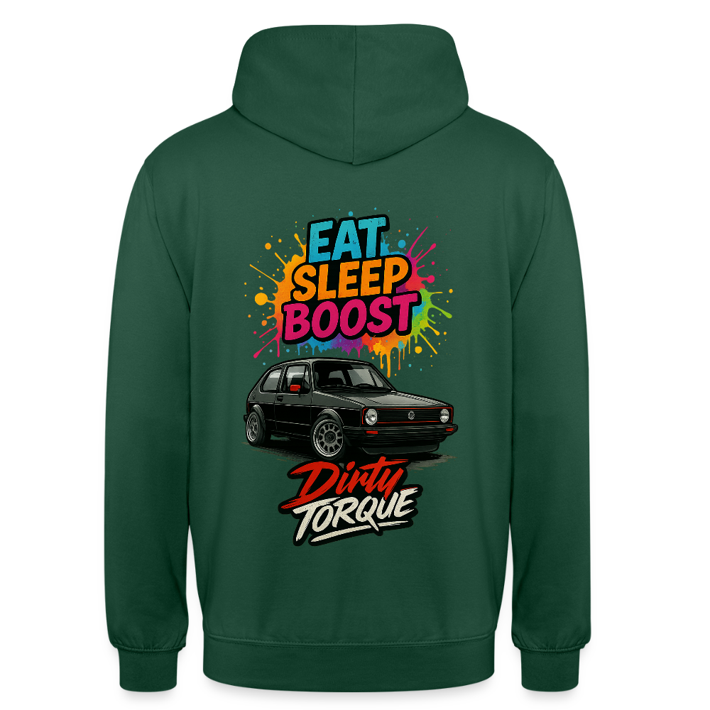 DirtyTorque Eat Sleep Boost Hoodie Unisex - Flaschengrün