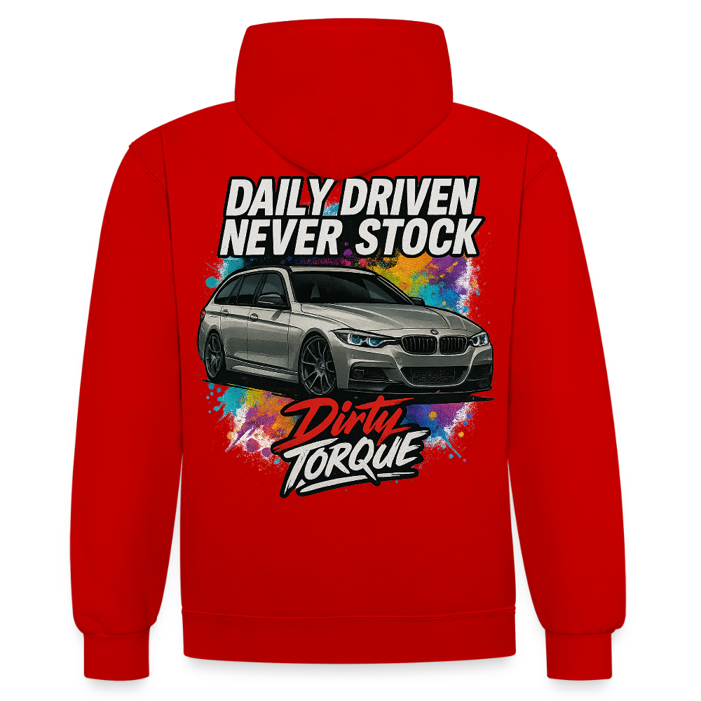 DirtyTorque Daily  Premium Hoodie Unisex - Rot/Weiß