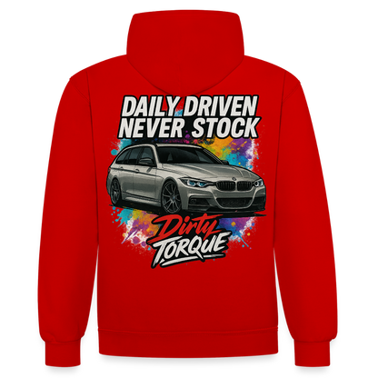 DirtyTorque Daily  Premium Hoodie Unisex - Rot/Weiß