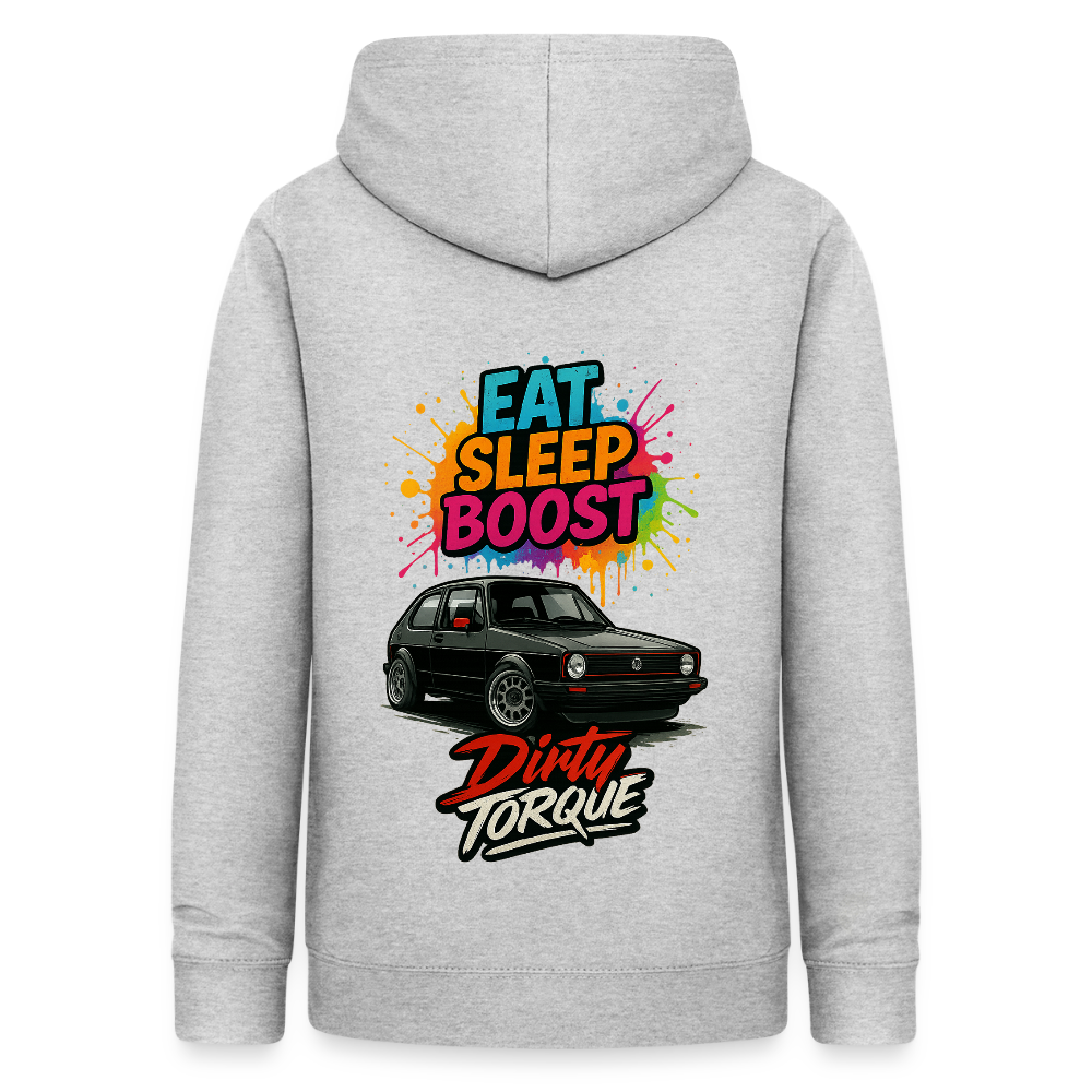 DirtyTorque Eat Sleep Boost Frauen Hoodie - Hellgrau meliert