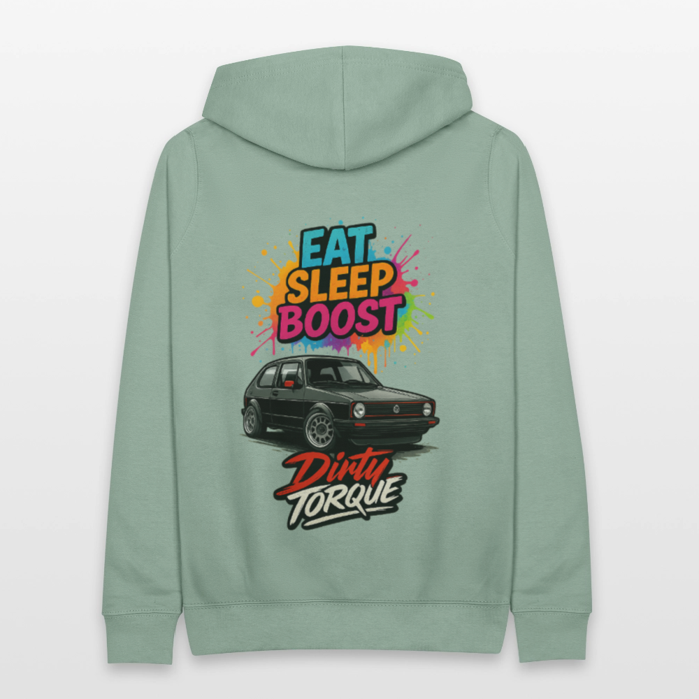 DirtyTorque Eat Sleep Boost Frauen Hoodie - Graugrün