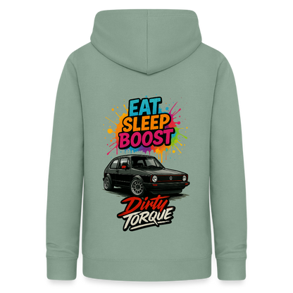 DirtyTorque Eat Sleep Boost Frauen Hoodie - Graugrün