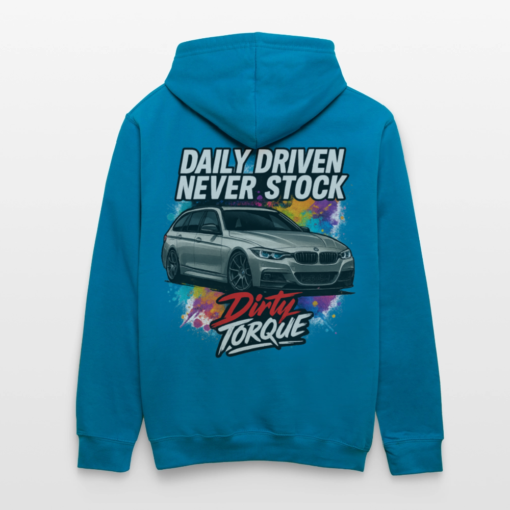 DirtyTorque Daily  Premium Hoodie Unisex - Pfauenblau/Grau meliert