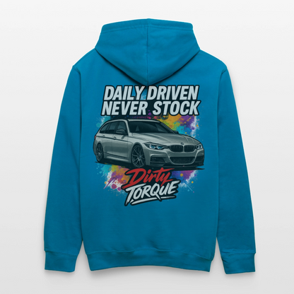 DirtyTorque Daily  Premium Hoodie Unisex - Pfauenblau/Grau meliert