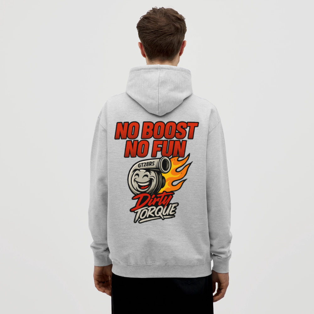 DirtyTorque No Boost No Fun Hoodie Unisex - Hellgrau meliert