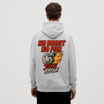 DirtyTorque No Boost No Fun Hoodie Unisex - Hellgrau meliert