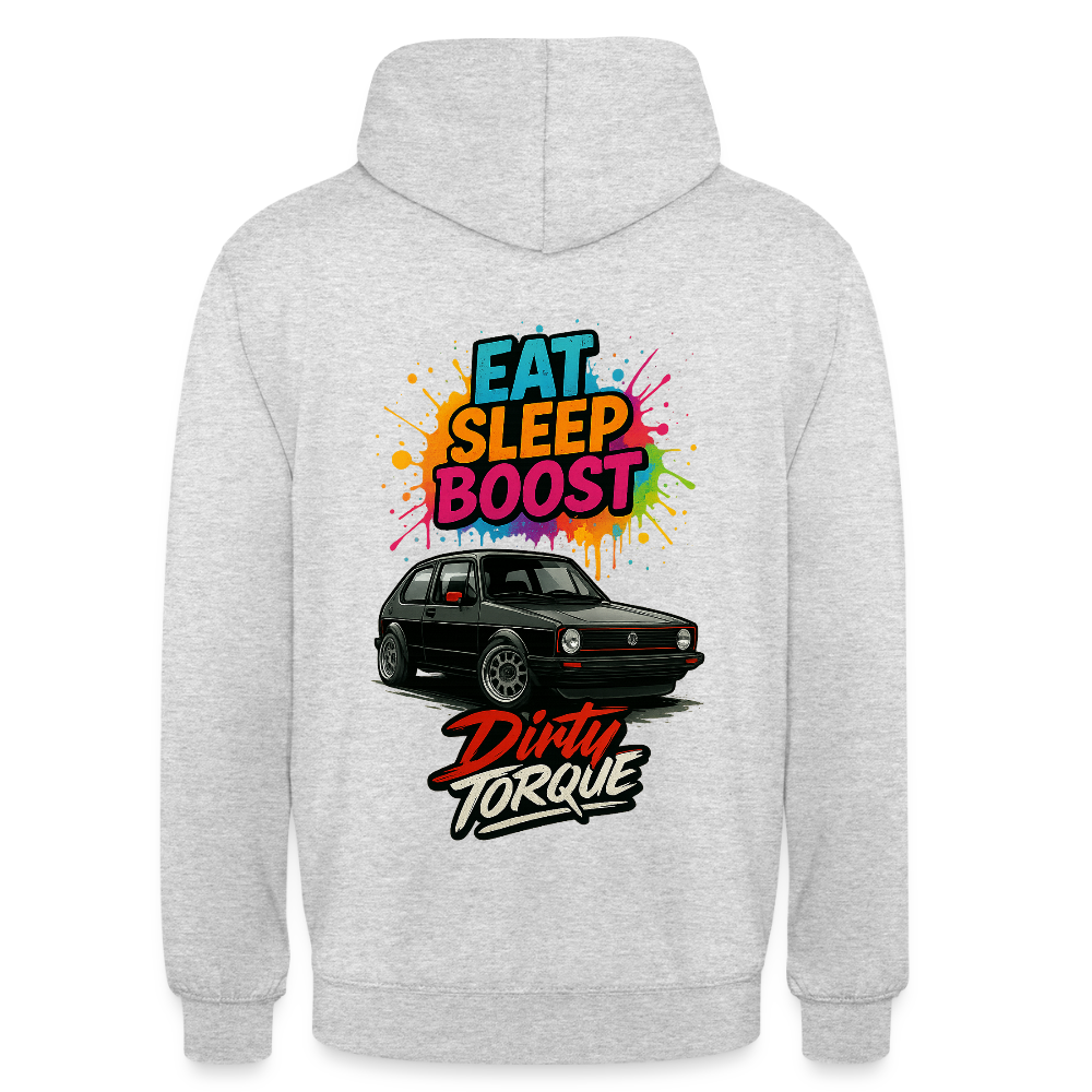 DirtyTorque Eat Sleep Boost Hoodie Unisex - Hellgrau meliert