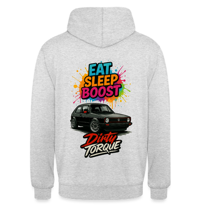 DirtyTorque Eat Sleep Boost Hoodie Unisex - Hellgrau meliert