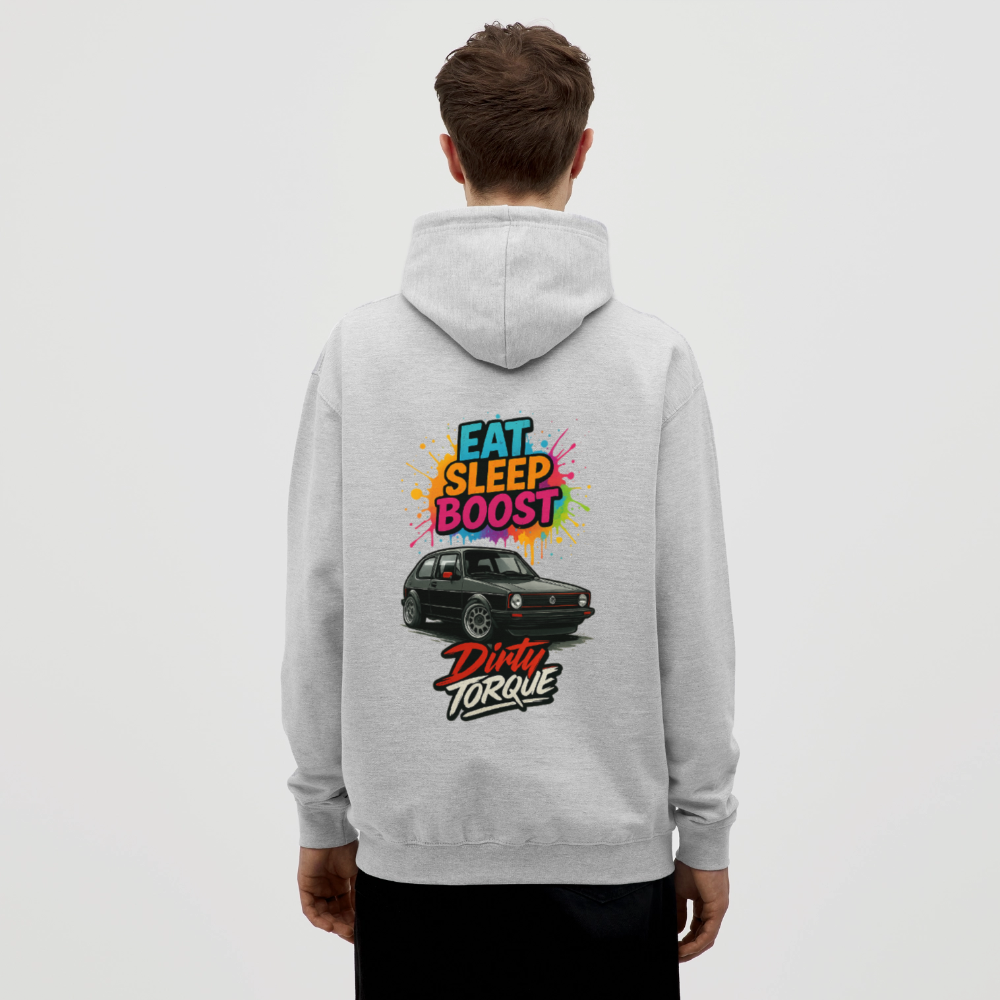 DirtyTorque Eat Sleep Boost Hoodie Unisex - Hellgrau meliert