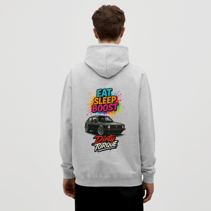 DirtyTorque Eat Sleep Boost Hoodie Unisex - Hellgrau meliert