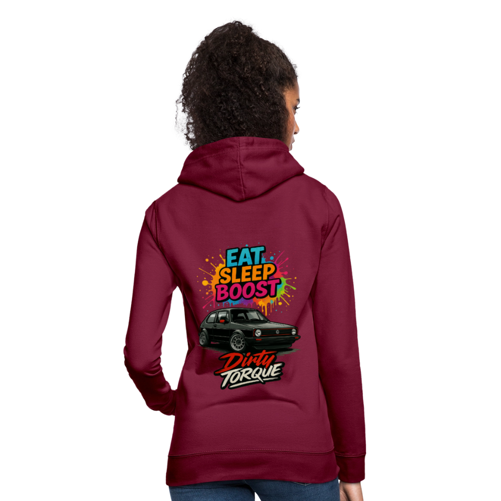 DirtyTorque Eat Sleep Boost Frauen Hoodie - Bordeaux