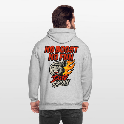 DirtyTorque No Boost No Fun Hoodie Unisex - Hellgrau meliert