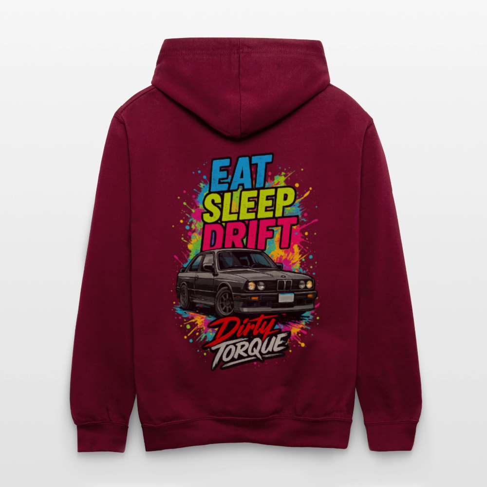 DirtyTorque Eat Sleep Drift  Premium Hoodie Unisex - Weinrot/Anthrazit