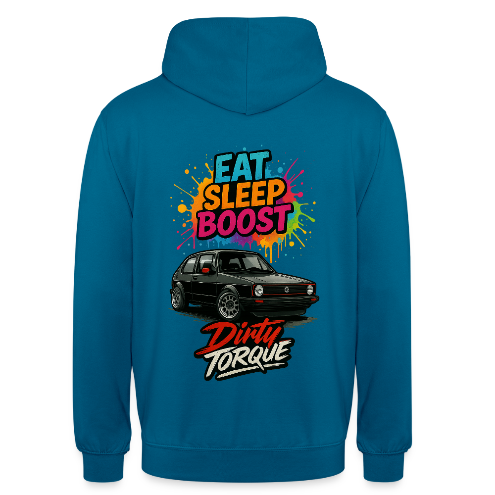 DirtyTorque Eat Sleep Boost Hoodie Unisex - Tiefseeblau 