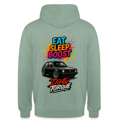 DirtyTorque Eat Sleep Boost Hoodie Unisex - Graugrün