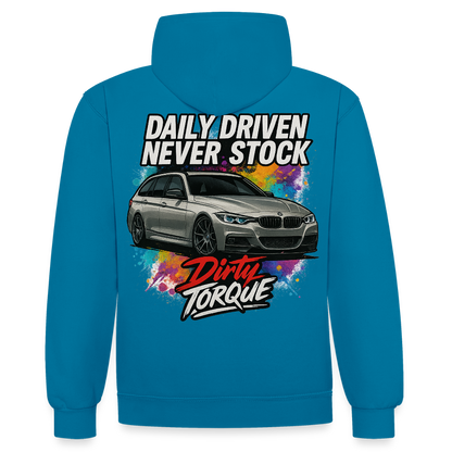 DirtyTorque Daily  Premium Hoodie Unisex - Pfauenblau/Grau meliert