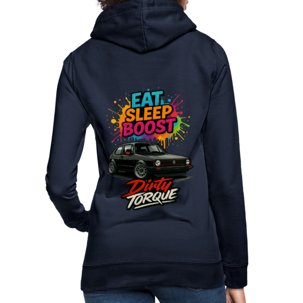 DirtyTorque Eat Sleep Boost Frauen Hoodie - Navy